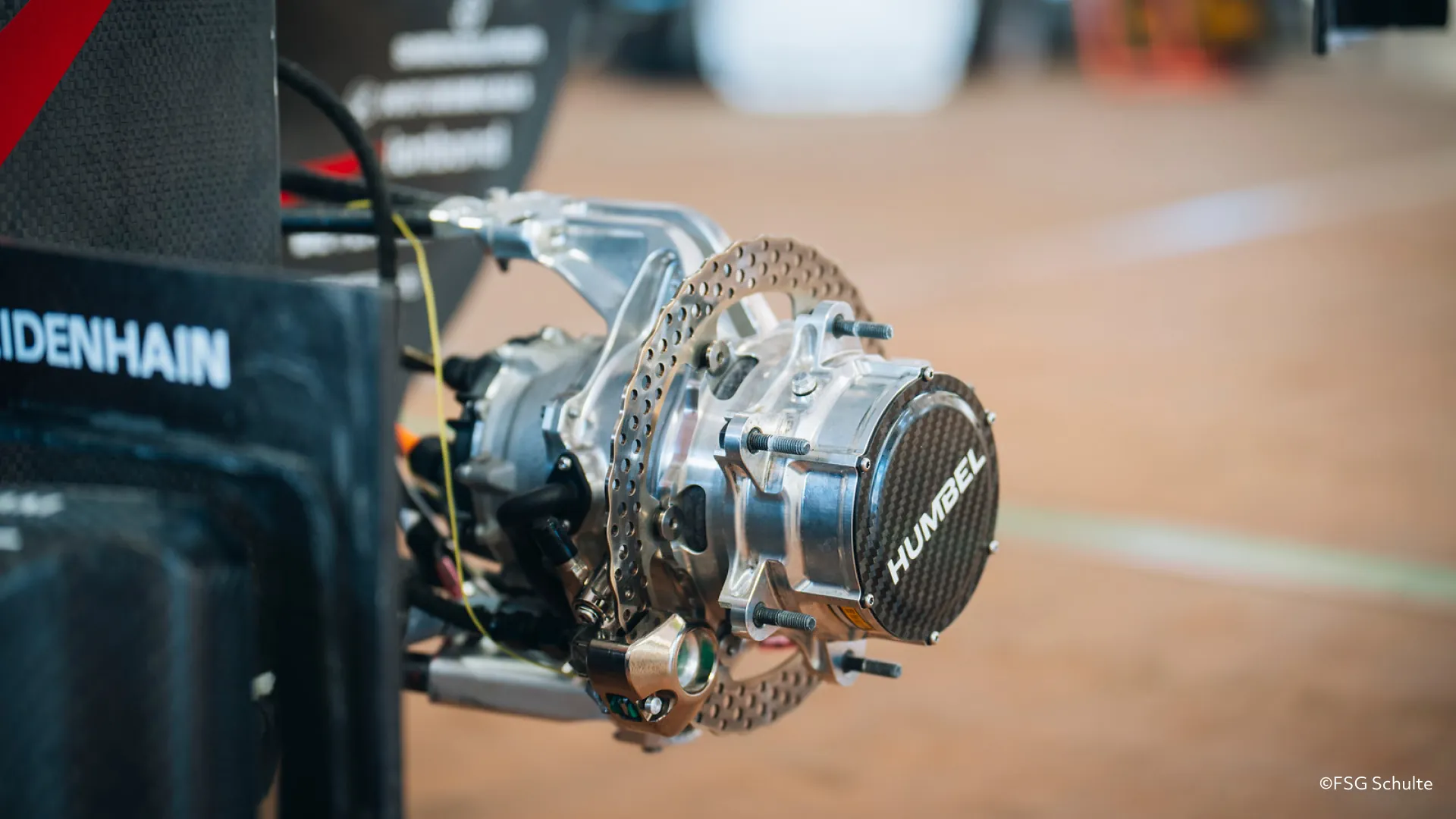 Humbel planetary gearbox installed in the wheel assembly of a Formula Student car